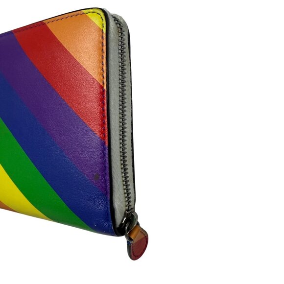 BALENCIAGA Smooth Calfskin Logo Rainbow Ville Continental Zip Around Wallet - Picture 8 of 12